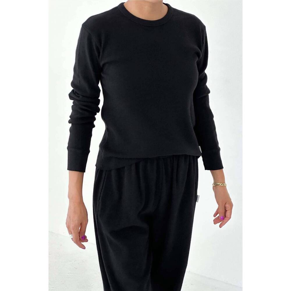 NEW LE BON SHOPPE pointelle fundamental shirt in black